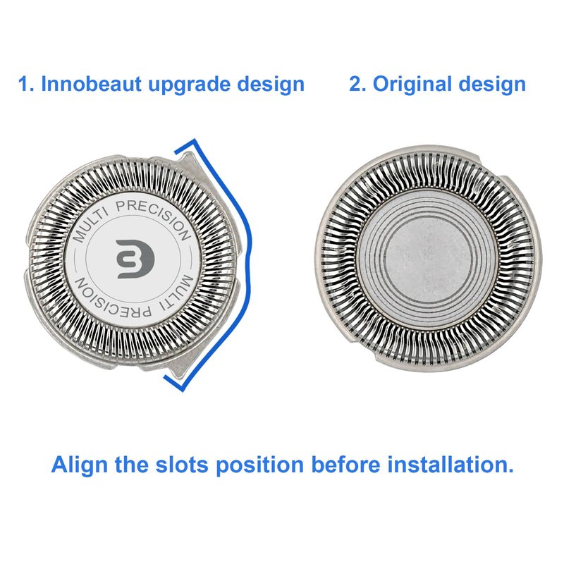SH30 Replacement Heads Compatible with Philips Norelco Series 3000, 2000, 1000 Shavers and S738 Click and Style, 9 Pack