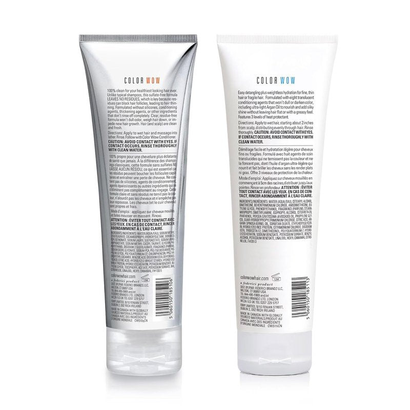 COLOR WOW Dream Clean Duo - Sulfate-Free Shampoo & Conditioner | Super Glossy, Hydrated Hair
