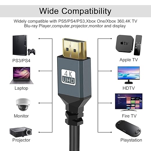 Twozoh HDMI to HDMI Coiled Cable, Support 3D,4K UHD, 1080p, HDMI 2.0a 2.0b 2.0 1.4a (Extend up to 1.5M/5FT)