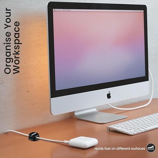 Cord Organizer [Fast Lock] 6 Pack GRIPNEST Black Cable Management [Easy Grip] Cord Holder Clips, Adjustable Strong Adhesive Wire Holders for Cords, Desk, Office, Home, Car, or Nightstand.