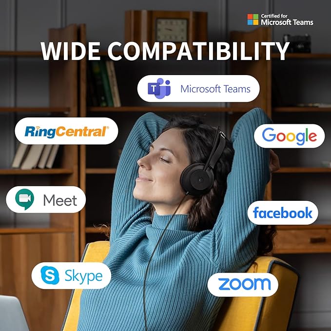 Yealink UH37 Professional USB Headset with Microphone for PC Laptop Noise Cancelling & Volume Control VoIP Skype Online Conference(USB-C/A)