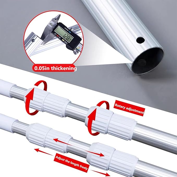 Pool Rod - Professional 3.3-Foot Telescopic Pool Cleaning Rod, Adjustable Telescopic Rod, Used for Cleaning Nets, Brushes, Vacuum Heads