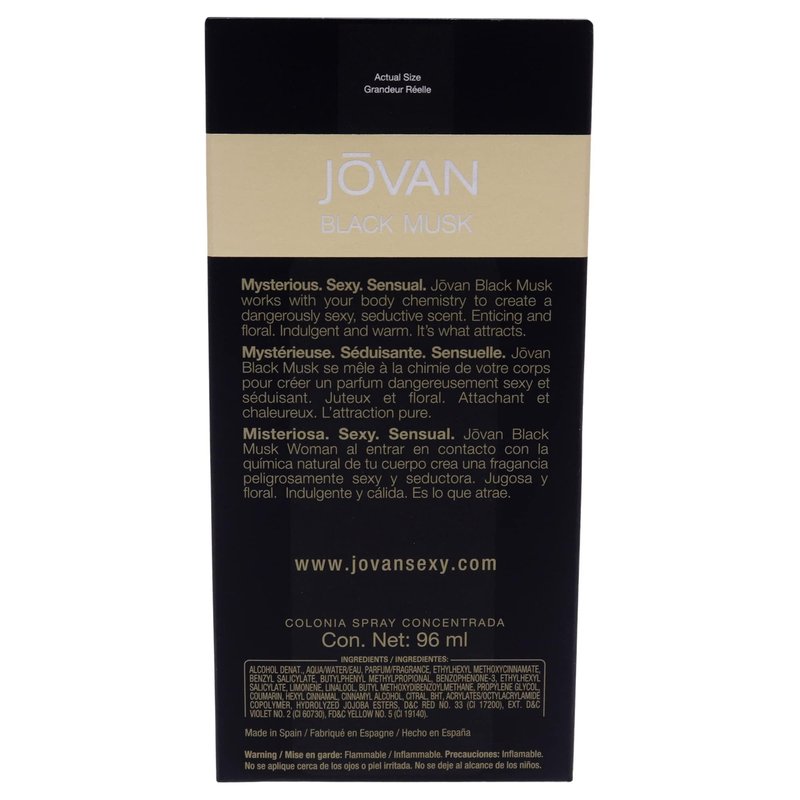 Jovan Black Must perfume 3.25 cologne concentrate spray