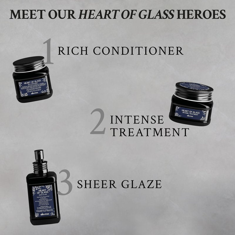 Davines Heart of Glass Silkening Shampoo for Blonde Care, 8.45 fl. oz. (Pack of 1), Black