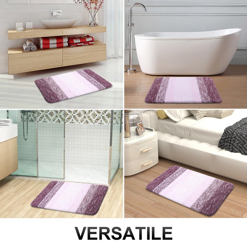 OLANLY Large Bathroom Rugs Mat 50x30, Extra Soft Absorbent Microfiber Bath Rugs, Rubber Backing, Quick Dry, Machine Washable Bath Mats for Bathroom Floor, Tub and Shower, Home Decor Accessories, Mauve