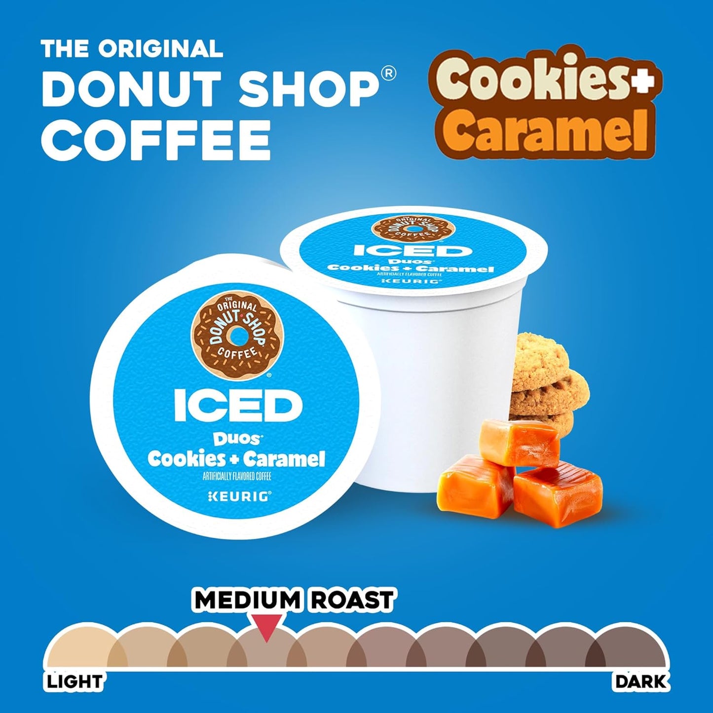 Original Donut Shop | Iced Duos Cookies & Caramel Coffee K-Cup Pods - 72 Count