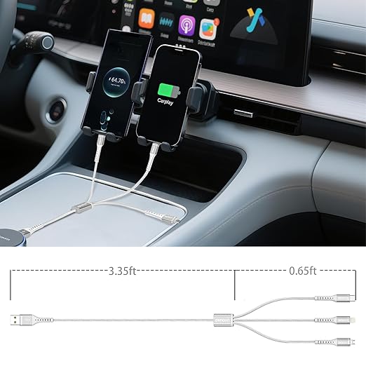 Multi Charging Cable 2Pack 4FT, 3 in 1 Charger Cable Braided Universal Phone Charging Cord with Lightning/Type C/Micro USB Ends, Multiple USB Cable for iPhone/Samsung/Google Cell Phones and More