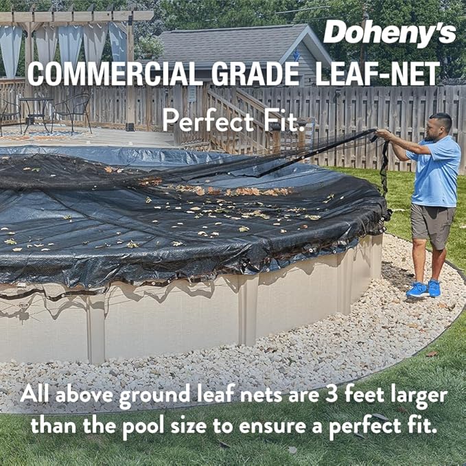Doheny’s Professional Grade Leaf Nets for Above Ground Pools – 26' Round – Makes Clean-Ups Fast – Lightweight, Versatile & Durable – Keeps Leaves Out