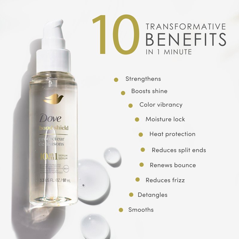 Dove Serum Bond Strength for Chemically Damaged Hair with Bio-Protein Care Technology and Peptide Complex 3.3 Fl Oz