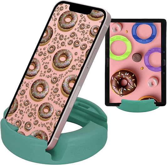 GoDonut Original – Phone and Tablet Stand – Compatible with Devices UP to 0.5" Thick Including Protective Cases - for use at Work, at Home, Travel and on-the-go - Hunter Green
