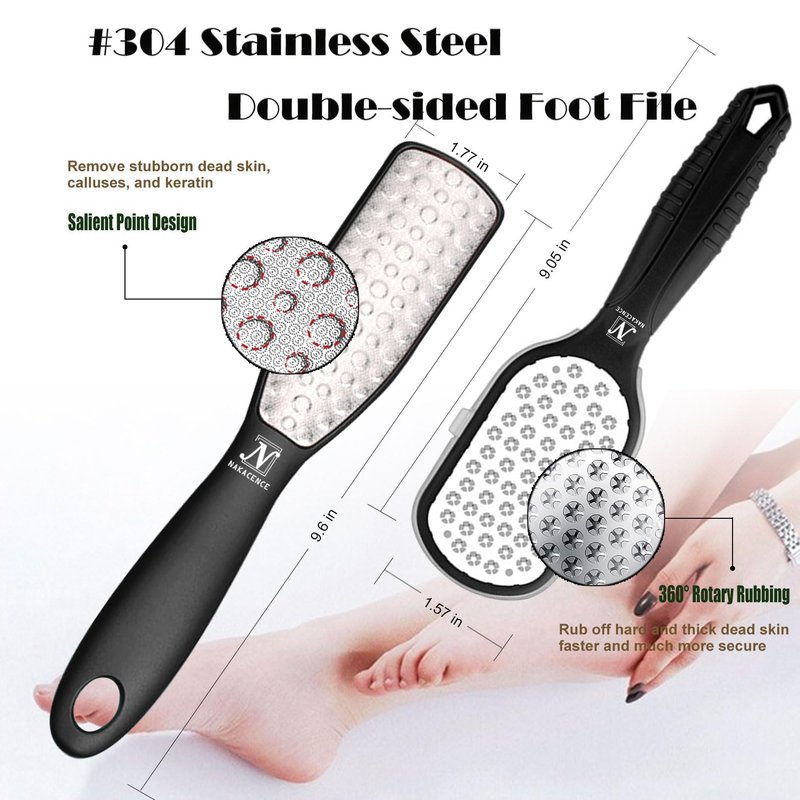 Foot Scrubber Dead Skin Double Sided Foot File Rasp Callus Remover, 2pcs Foot Bath Bombs,Pedicure Foot Scrubber Grater,Foot Heel Craper for Cracked Heels, Foot Grater Shaver Scraper 2pcs