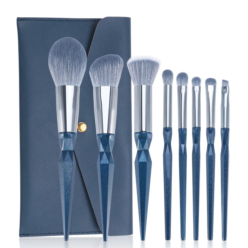 Rainbow Crystal Makeup Brushes Set Professional, Vegan Makeup Brush Set with Case by ENZO KEN, Bedazzled Cosmetic Brushes Makeup Set, Sparkly Make up Brushes Set Professional, Makeup Brush Set Vegan.