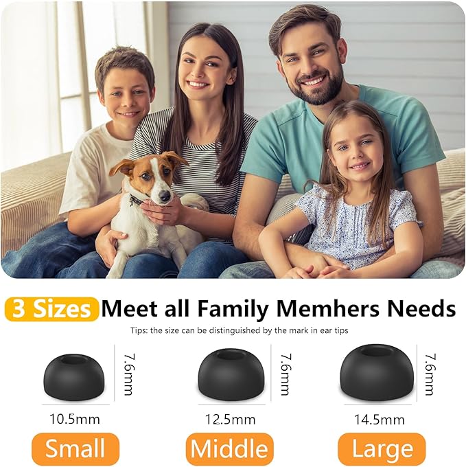 Pohgelan Memory Foam Replacement Ear Tips Compatible with AirPods Pro 2nd/1st Generation,with Noise Reduction Hole & Built-in dust Guard Screen,for USB-C Charging Case with Cleaner kit -Black