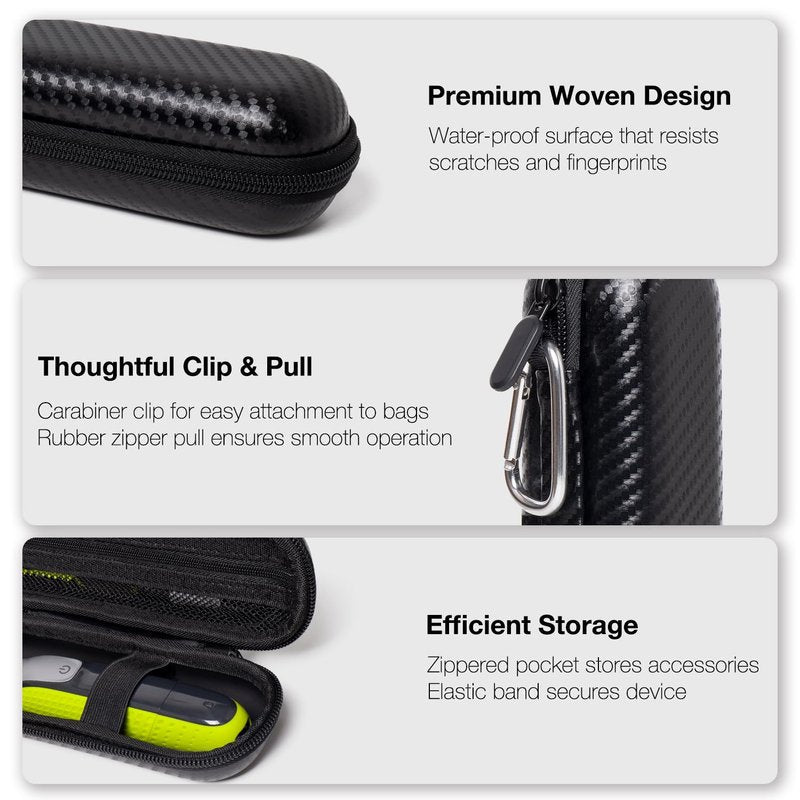 Nincha Compact Travel Trimmer Case for Philips Hybrid Electric Trimmer and Shaver, Face + Body Groomer QP2724/90, QP2834/70, QP1924/70, QP6531/70, QP4631/90, Hard Carrying Case, Black