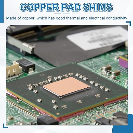 PATIKIL Copper Heatsink Pad Shims, 24 Pcs 15x15x1.8mm Copper Pad Shim IC Chipset GPU CPU Thermal Heatsink for Cooling Laptop Desktop Computer