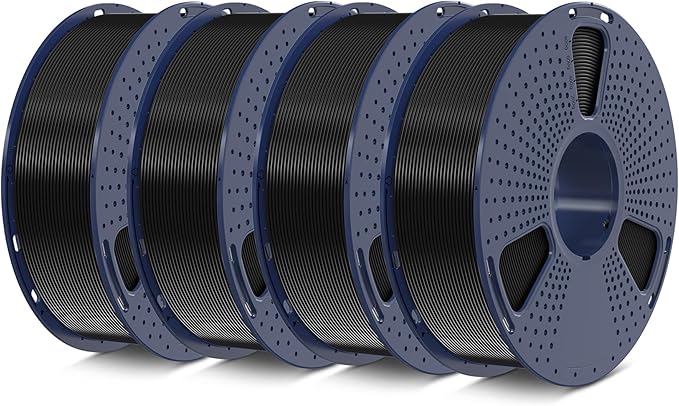 SUNLU PETG Filament 1.75mm 4KG Bundle (4x1kg Black),Good Layer Adhesion,Weather-Resistant & High Impact for Outdoor Parts and Mechanical Gears, Less Stringing, Dimensional Accuracy +/- 0.02mm.