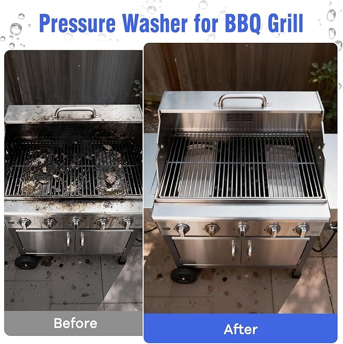 Pressure Washer, Power Washer with 4 Quick Connect Nozzles 1 Foam Cannon, Pressure Cleaning Machine for Cars/Fences/Driveways/Patios/Home Cleaning