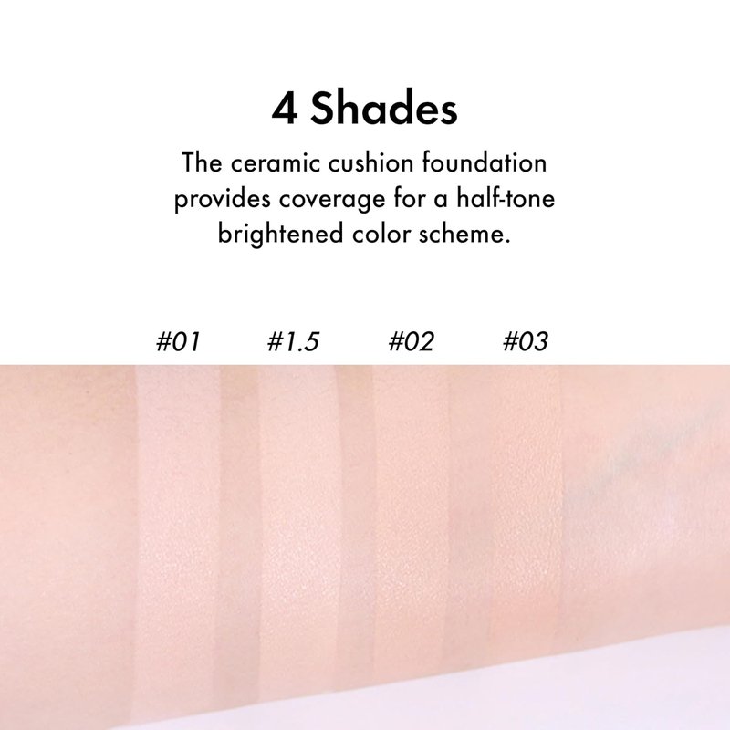 AMUSE SEOUL Ceramic Skin Perfector Cushion Foundation Refill - Flawless Coverage, Semi-Matte Glow | 01 Porcelain (15g)