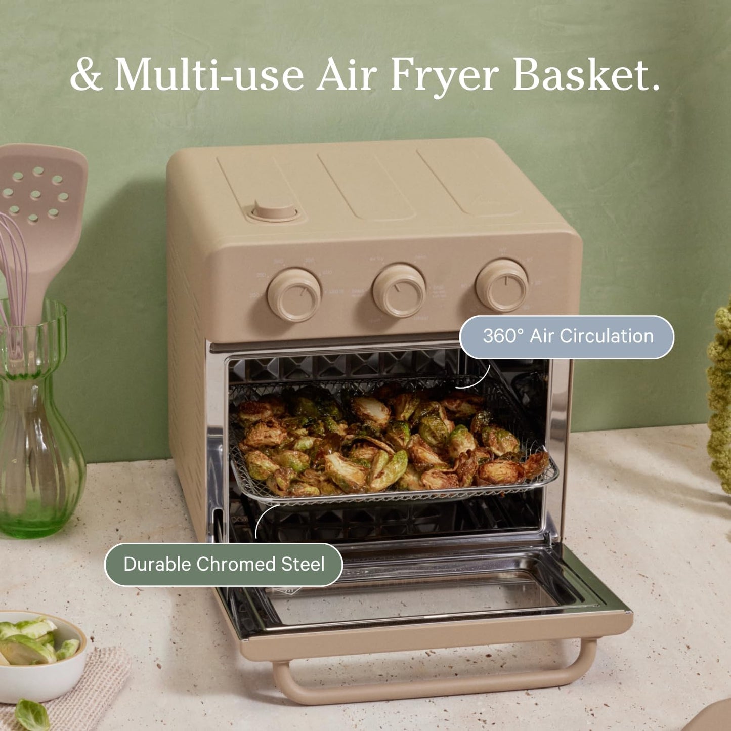 Our Place Wonder Oven Essentials Kit - Extra Air Fryer Basket & Nonstick Bake Pan | Eco-Friendly, Oven Safe | Char
