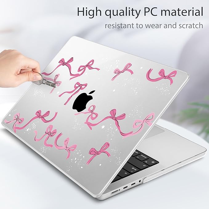 Tuiklol for MacBook Pro 14 Inch Case 2026 2025 2024 2023 2022 2021 Release M5/M4/M3/M2/M1 A2442 Pro/Max,Hard Shell Case with Screen Protector for Touch ID, Bow