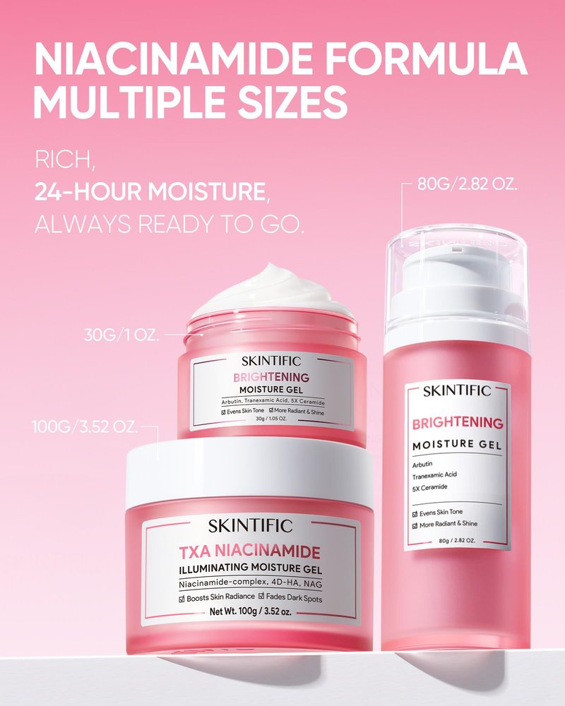 Niacinamide Brightening Cream,Fades Dark Spots, Evens Skin Tone, Tranexamic Acid, α-Arbutin, 5X Ceramides, Centella Asiatica, Suitable for Oil and Acne-prone skin, 2.82 OZ / 80g