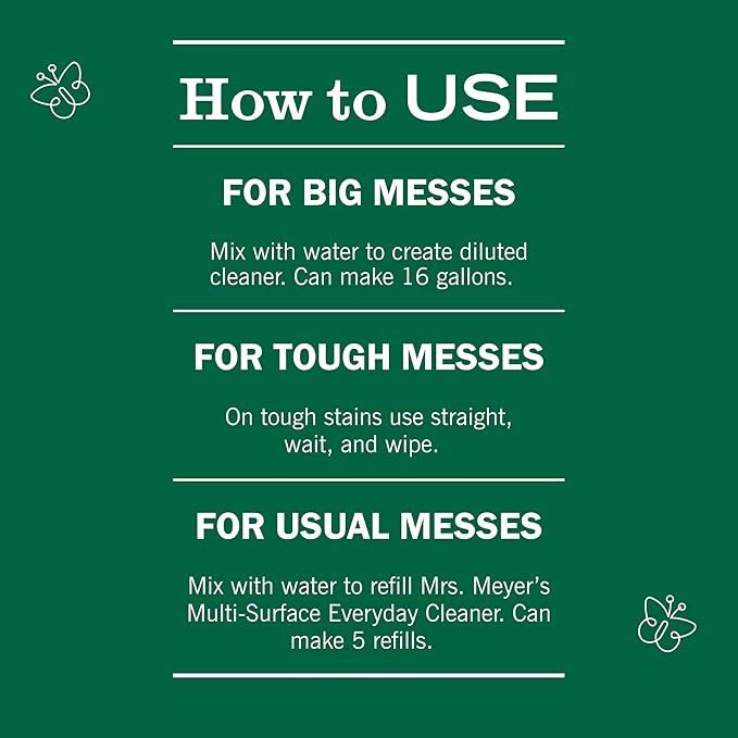 MRS. MEYER'S CLEAN DAY Multi-Surface Cleaner Concentrate, Use to Clean Floors, Tile, Counters, Honeysuckle, 32 fl. Oz