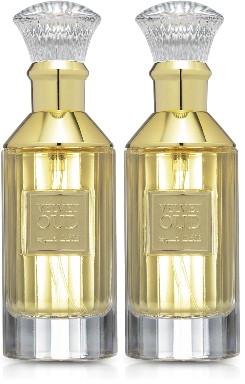 Lattafa Velvet Oud for Unisex Eau de Parfum Spray, 3.4 Ounce (Pack of 2)