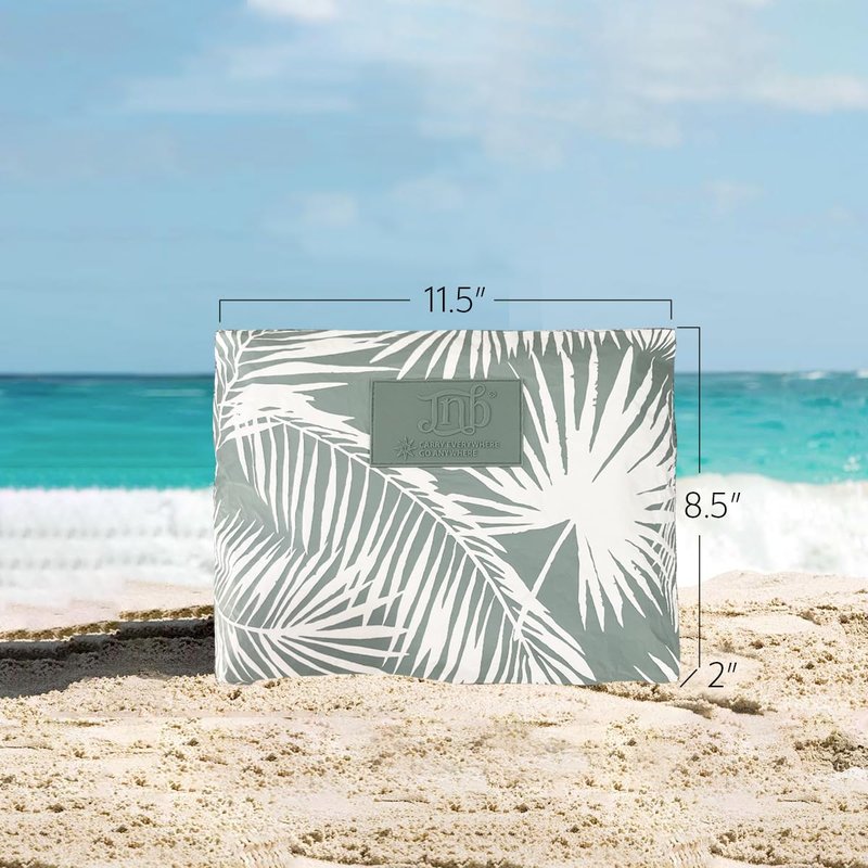 JNB 100% Coated Tyvek Material Palm Leaves Design Beach Pouch, Waterproof Pouch for Beach, Makeup Pouch, Wet Dry Bag, Sag03