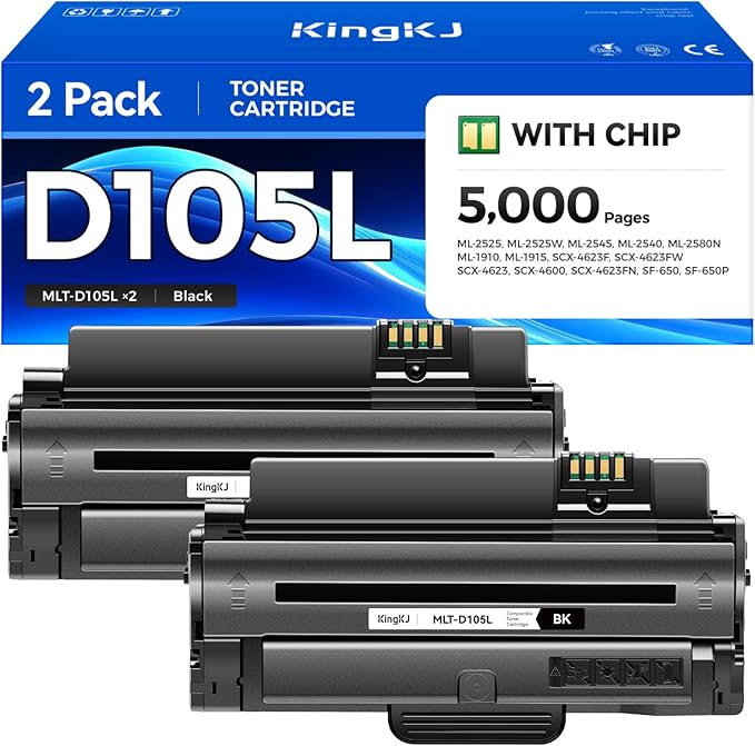 KingKJ MLT-D105L Toner Cartridge Black 2-Pack