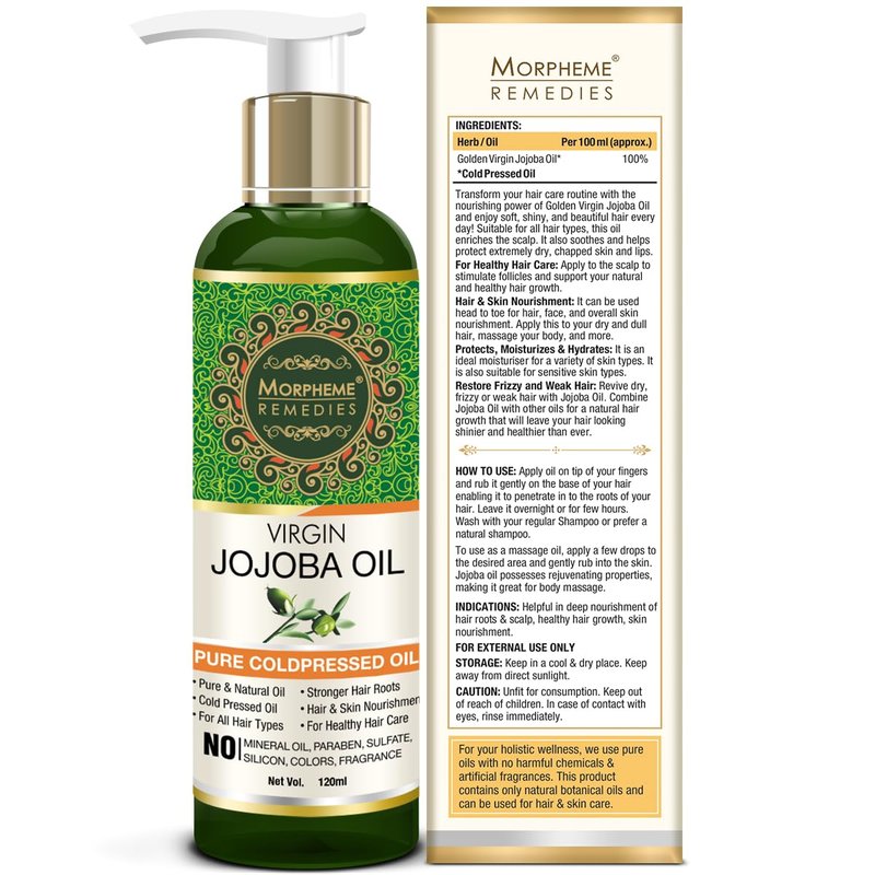 Morpheme Remedies Jojoba Oil - Cold Pressed Virgin Oil for Skin & Hair | 120ml