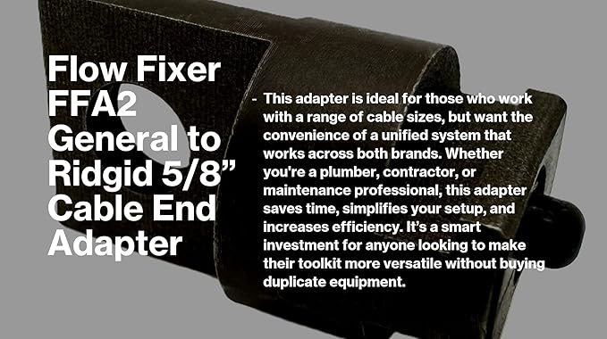 Auger Adapter FFA2 â Compatible with General to Ridgid Drain Cleaner, Converts General Slotted Cable Ends to Fit Ridgid Models K40, K50, K375, K380, K400 &K3800 with 5/8" Cable Ends (Not Cable Size)