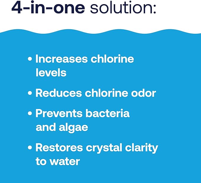 Pool RX 101001 6 Month Algaecide Blue Treats 7.5k-20k gallons + HTH 52036 Swimming Pool Care Shock Advanced, Swimming Pool Chemical, Cal Hypo Formula, (6 pack)