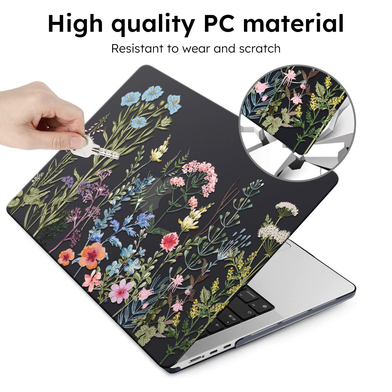 iCasso for MacBook Air 13 inch Case 2025 2024-2022 Release M4 A3240 M3 A3113 A2681 M2 with Liquid Retina Display, Hard Plastic Shell for Mac Air 13.6, TPU Keyboard Cover&Screen Protector, Weeds