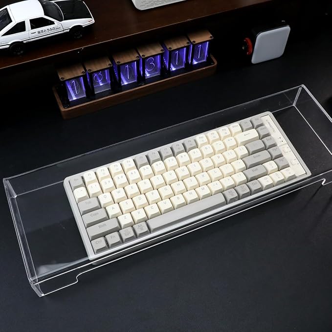Cabilock Acrylic Keyboard Dust Cover Transparent Protective Cover for 104-Key Mechanical Keyboards 18.70X6.10X1.96In Waterproof Keyboard Protector for Home and Office