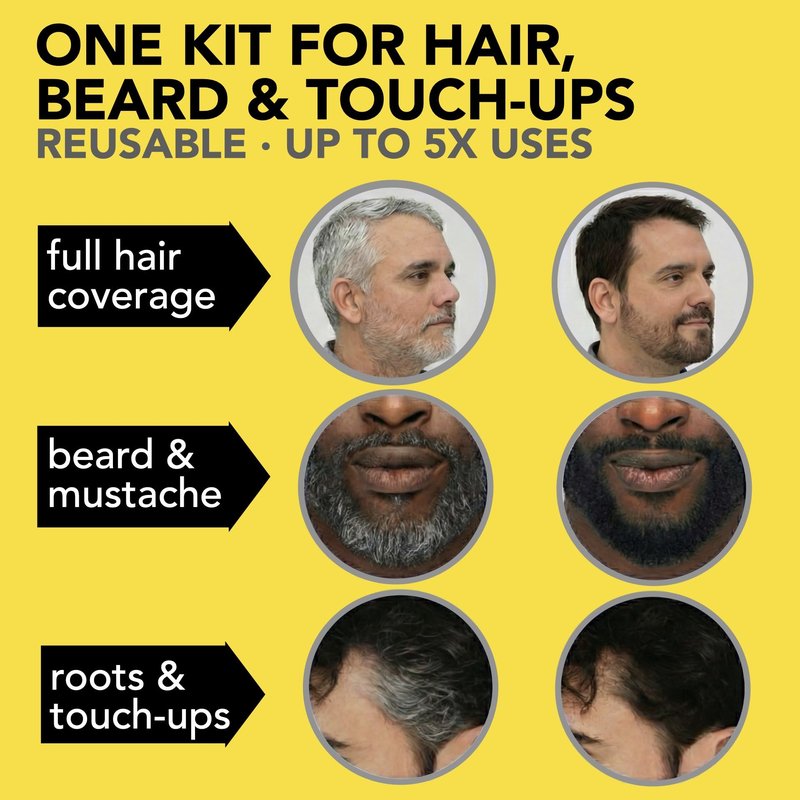 Reusable Hair & Beard Dye for Men – Dark Brown 3.1 | Up to 5 Uses, 7 Minutes | Natural Gray Coverage, No-Drip Cream with SkinArmour® – Cleverman