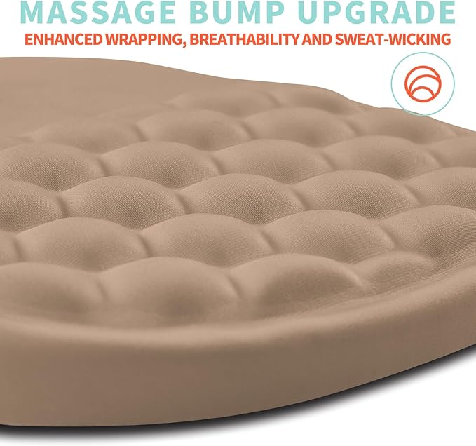 Kuosgm Ergonomic Mouse Pad Wrist Support with Memory Foam Massage Bulge, Carpal Tunnel Pain Relief Mousepad Wrist Rest for Mouse(12x8 inch, Sand Color)