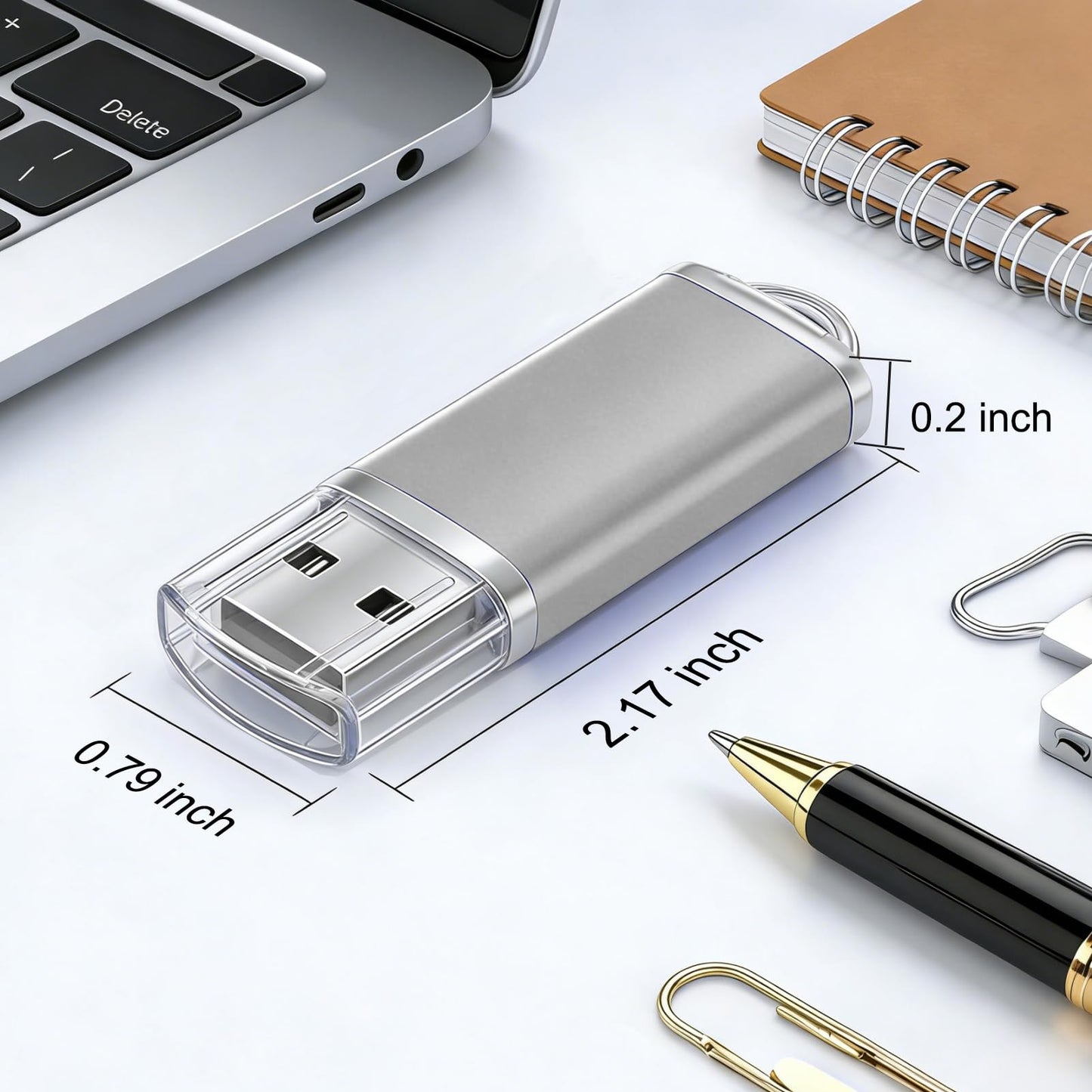 16GB USB Flash Drive 20 Pack Nicepicten Thumb Drives Pack Jump Zip Drive USB 2.0 Flash Drives Mulitipack 16GB Memory Stick with Labels & Lanyards - Silver