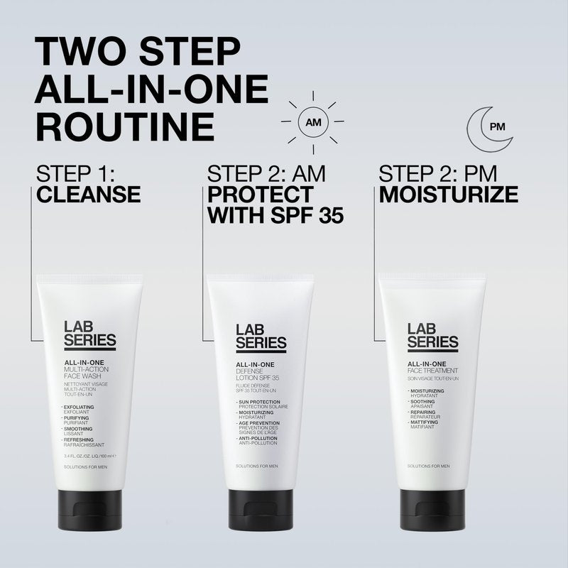 Lab Series All-In-One Men's Skincare Set - Essential Skin Care Routine Kit Includes Men's Face Scrub - Facial Lotion for Men