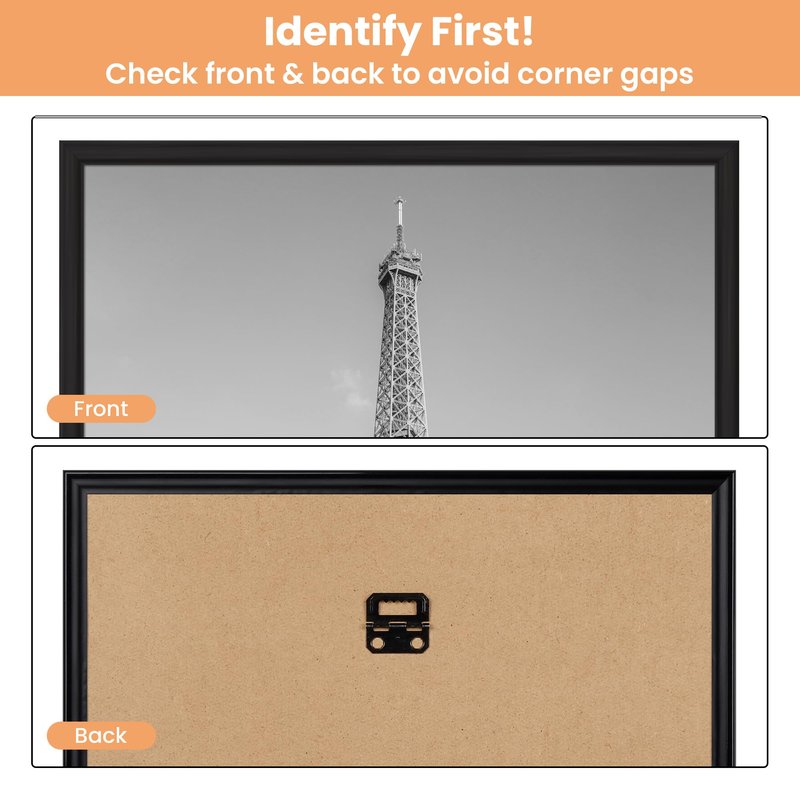 upsimples 11x17 Picture Frame Black 3 Pack, Scratch-Proof 11 x 17 Poster Frames for Photo Gallery - Slide-In Strips, Horizontal or Vertical Wall Mounting