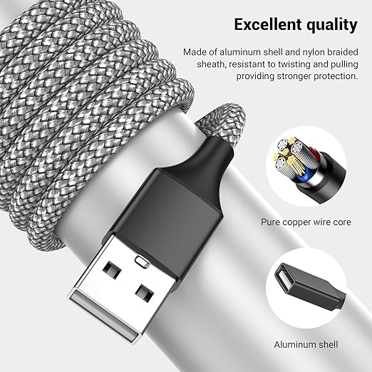 POHFP 6.6FT USB A Male to 3 Female Extension Cable, USB Splitter 1 in 3 Out Support Charging and Data Transfer for Printer/Keyboard/Flash Drive/PlayStation/Laptop/LED Etc(Black)
