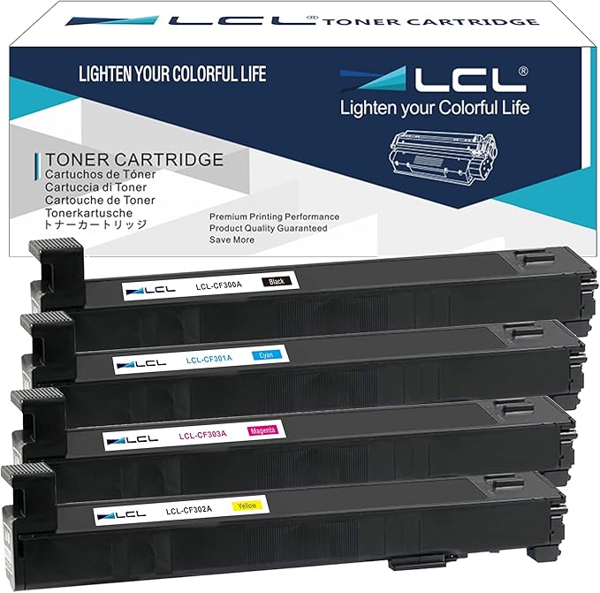 M880 827A Toner Cartridge Set Replacement for HP 827A CF300A CF301A CF302A CF303A Toner Cartridge Compatible with Flow MFP M880z M880z+ M880z+NFC Managed Flow M880zm (4-Pack KCMY)