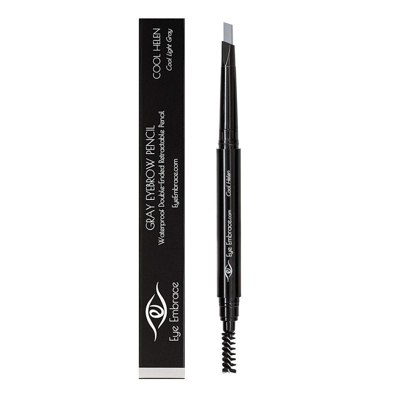 Eyebrow Pencils 4-Pack Bundle - Light & Medium Gray, Waterproof Double-Ended with Spoolie Brush