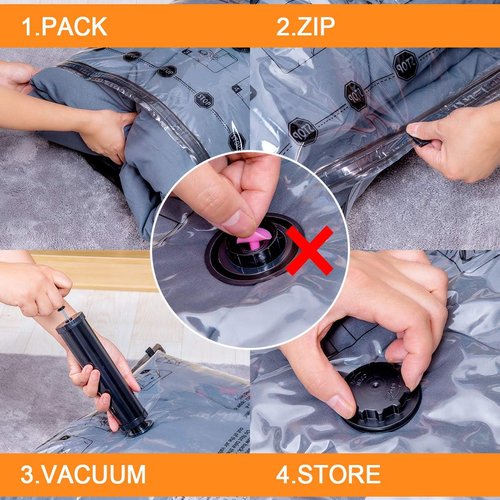 GONGSHI Vacuum Storage Bags - Space Saver Seal Bags for Clothing, Blankets & Pillows | 5L & 5M Sizes