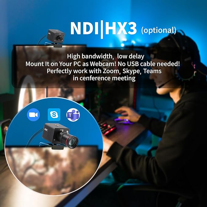 zowietek 4K Native NDI|HX3 POV Box Camera PoE, ZowieCAM, SDI & HDMI & UVC Output, Standalone RTSP/RTMP(s)/SRT Live Streaming, Ultra-Compact, Interchangeable Lens, PC/Mobile Phone/Tablet Control (CS)