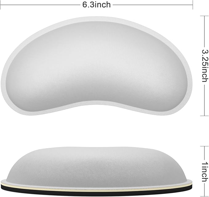 Dapesuom Mouse Wrist Rest, Ergonomic Memory Foam Mouse Wrist for Computer Desk Mats Support, Hand Rest Pad Cushion for Gaming, Office, Laptop, Men, Women, Pain Relief & Easy Typing, Space Gray