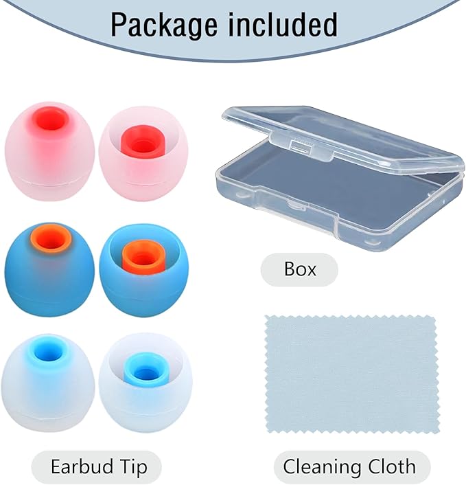 MMYQXI Silicone Replacement Earbud Tips Earbud Covers Ear Tips Fit for in-Ear Headphones (Inner Hole 3.8mm -5.1mm) Earbud Replacement Tips 9 Pairs