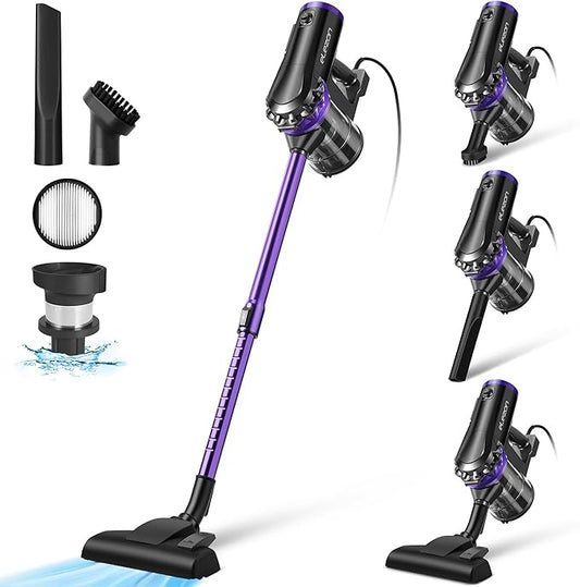 elezon F800 Corded Vacuum Cleaner 500W, 18KPa Powerful Suction, 23ft Long Cord, HEPA Filter, 1.2L Dust Capacity, 2-in-1 Handheld Stick Vacuum for Home Hardwood & Tile Floors
