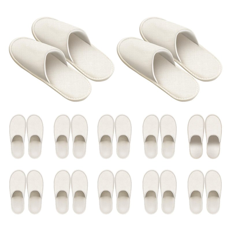 Roucerlin 12 Pairs Non Slip Disposable Slippers for Guest, Reusable Spa Slippers, Closed Toe Guest House for Men Women Home Hotel Bathroom Bedroom Wedding, Yellow