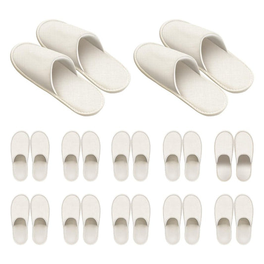 Roucerlin 12 Pairs Non Slip Disposable Slippers for Guest, Reusable Spa Slippers, Closed Toe Guest House for Men Women Home Hotel Bathroom Bedroom Wedding, Yellow