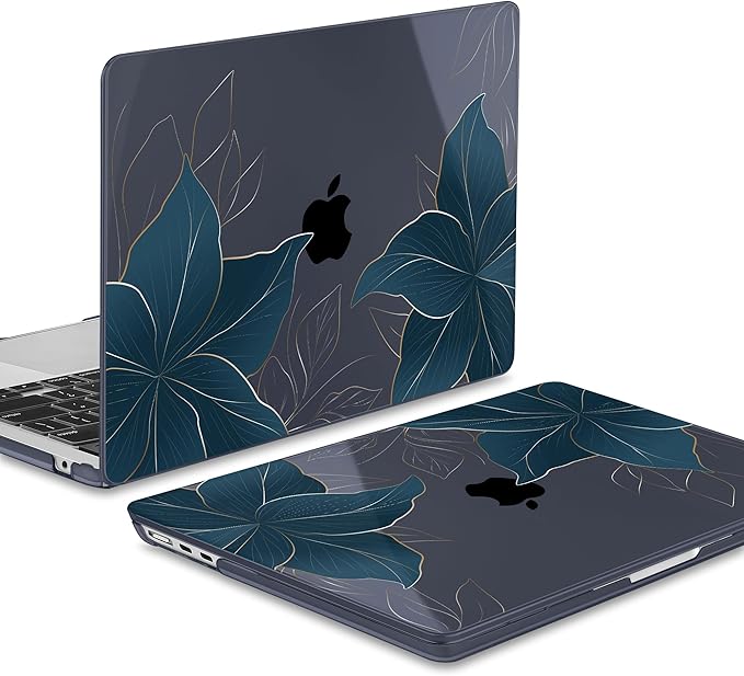 May Chen Case for MacBook Air 13/13.6 inch M5 A3449 M4 A3240 M3 A3113 M2 A2681, 2026 2025 2024-2022, Plastic Hard Shell with Keyboard Cover & Screec Protector, Golden Flowers